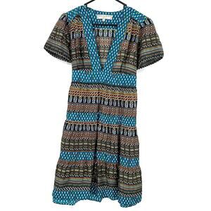What Comes Around Goes Around Size 10 Dress Brown 100% Silk Peasant Cottage Boho